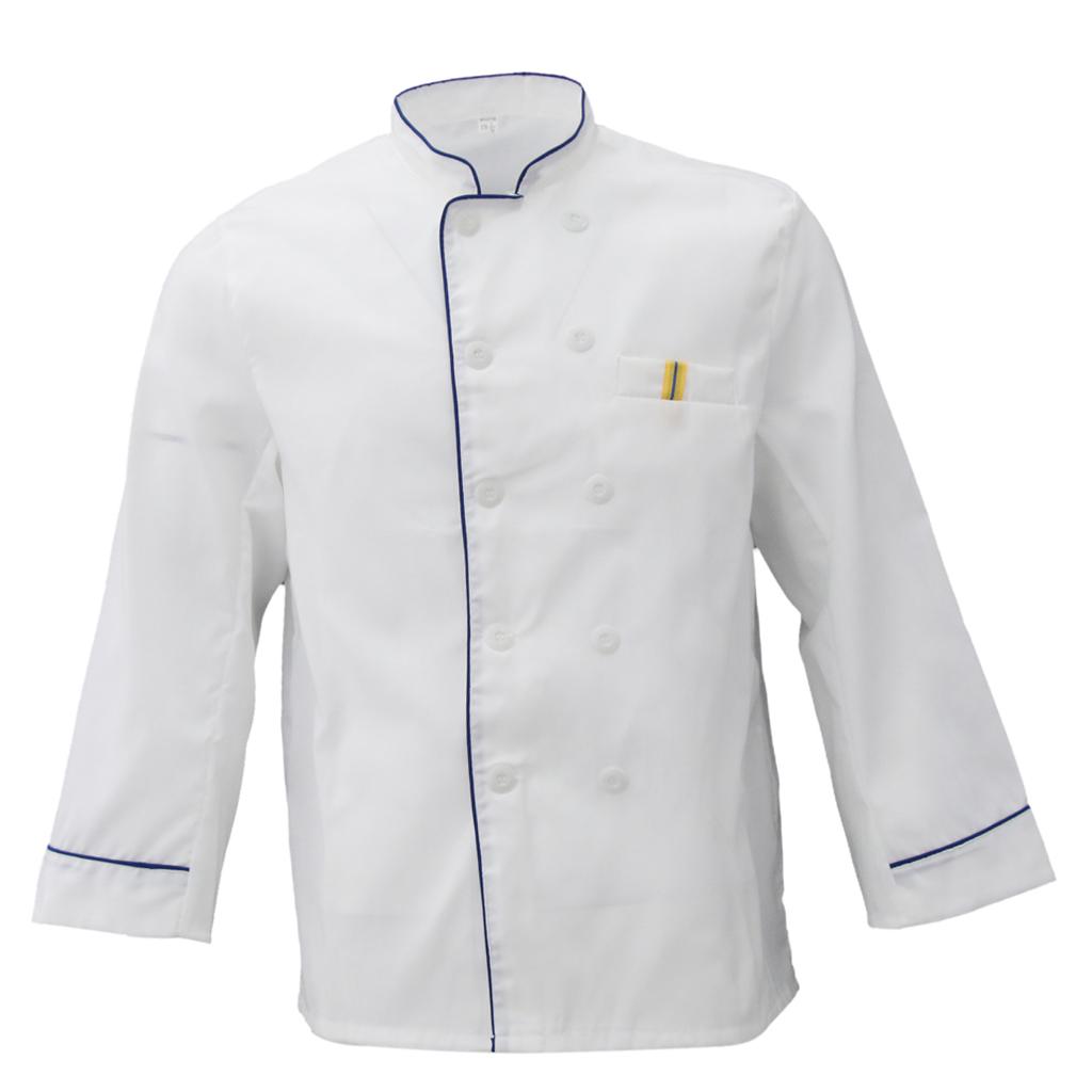 Unisex Chef's-Uniform Long Sleeve Double-Breasted Men Women Chef Coat L-3XL L