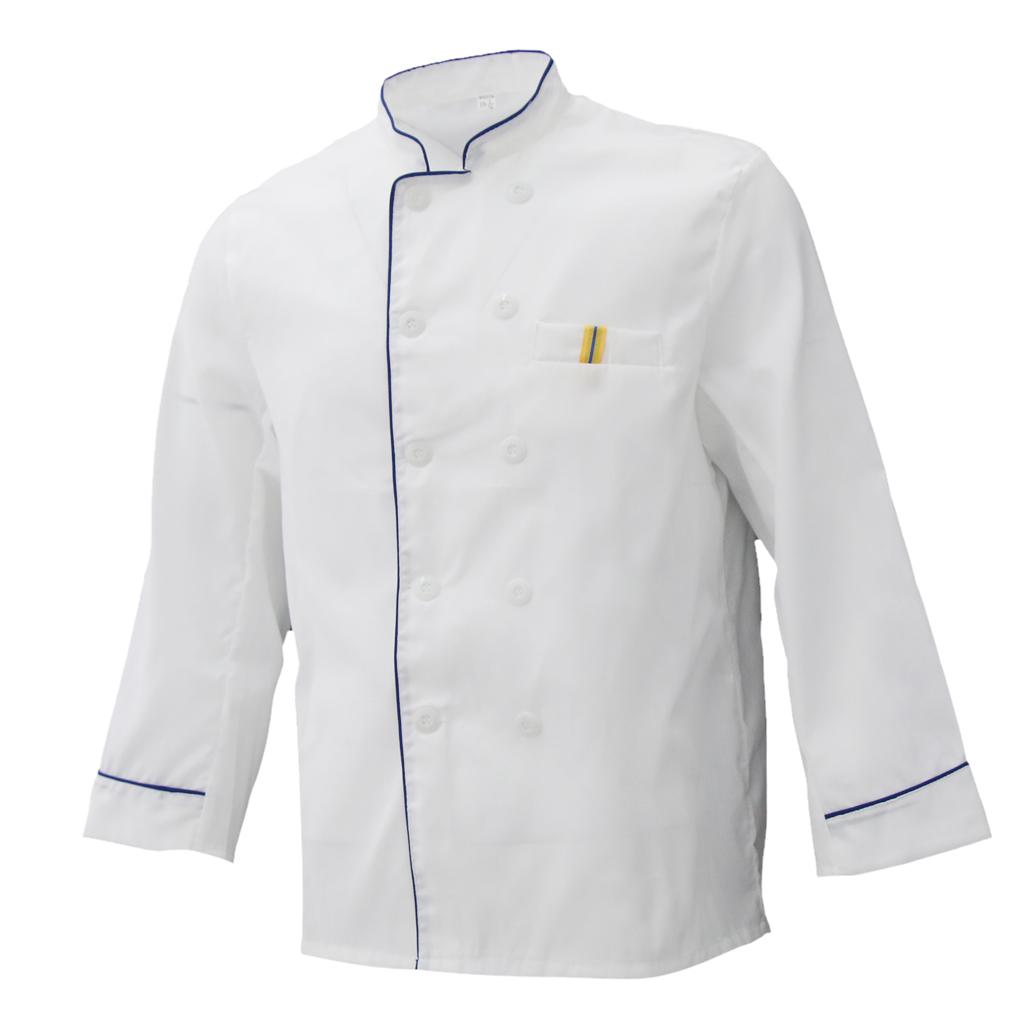 Unisex Chef's-Uniform Long Sleeve Double-Breasted Men Women Chef Coat L-3XL L