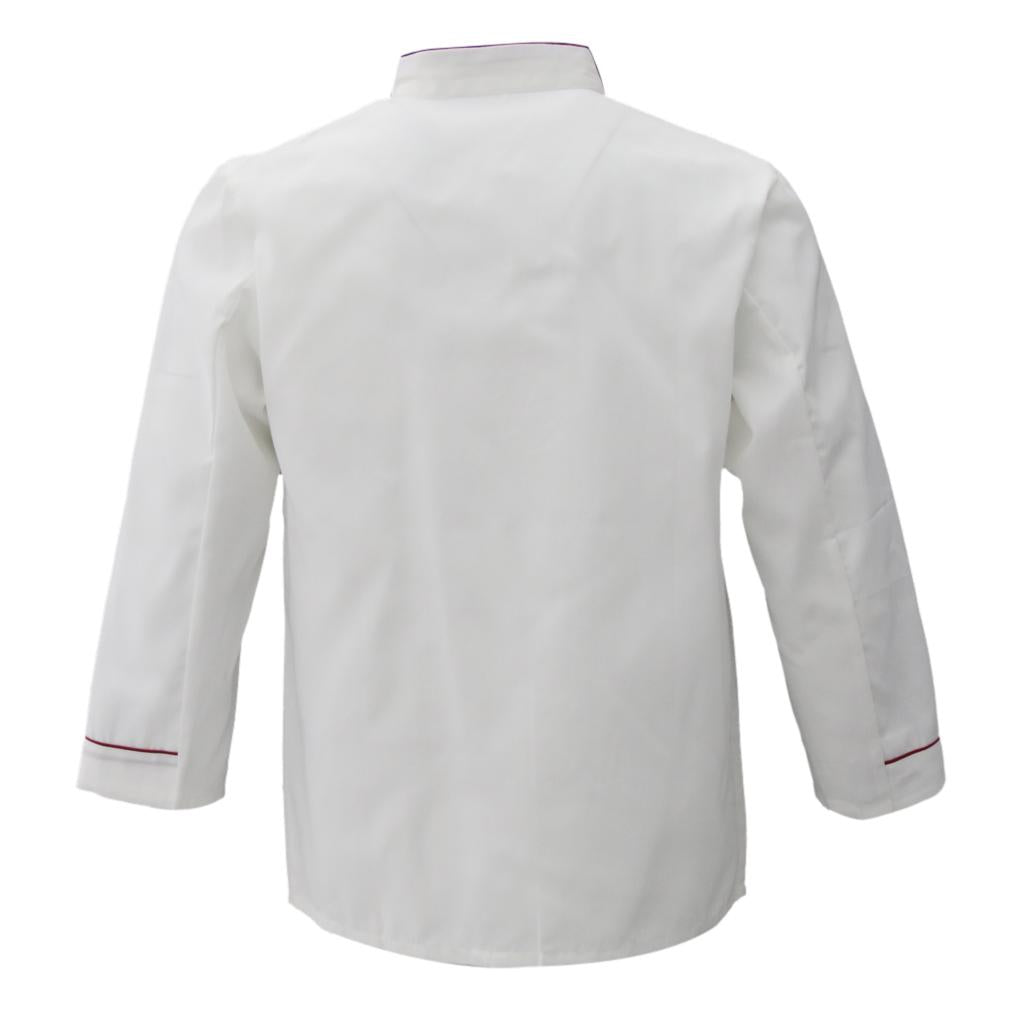 Unisex Chef's Uniform Long Sleeve Double-Breasted Men's Chef Coat L