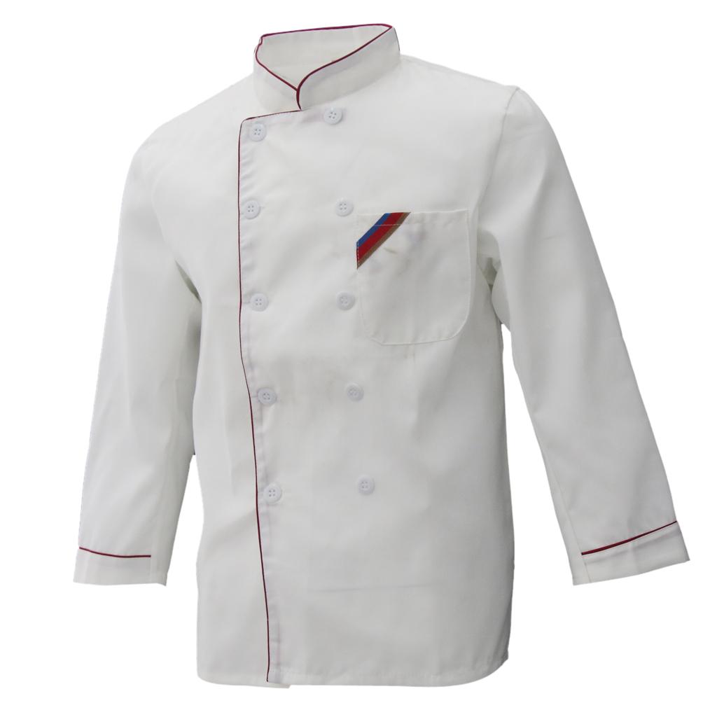 Unisex Chef's Uniform Long Sleeve Double-Breasted Men's Chef Coat XL