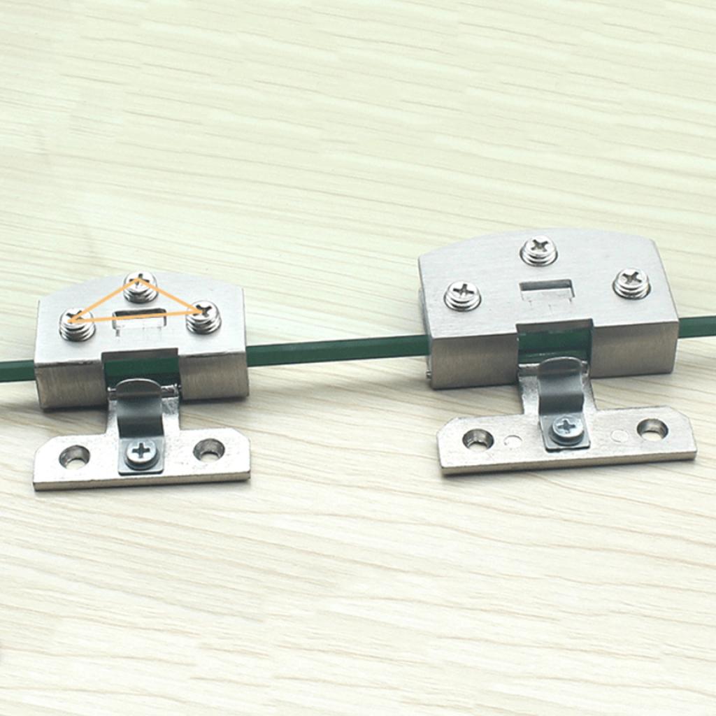 2Pcs Glass Door Hinge Display Cabinet Hinges Swivel Cupboard Hinges 5-8mm