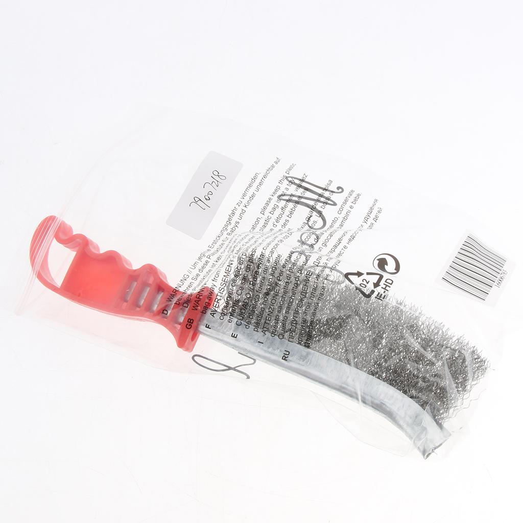 Steel Heavy Duty Dense Wire Hand Brush for Metal Rust Paint Cleaning Light red