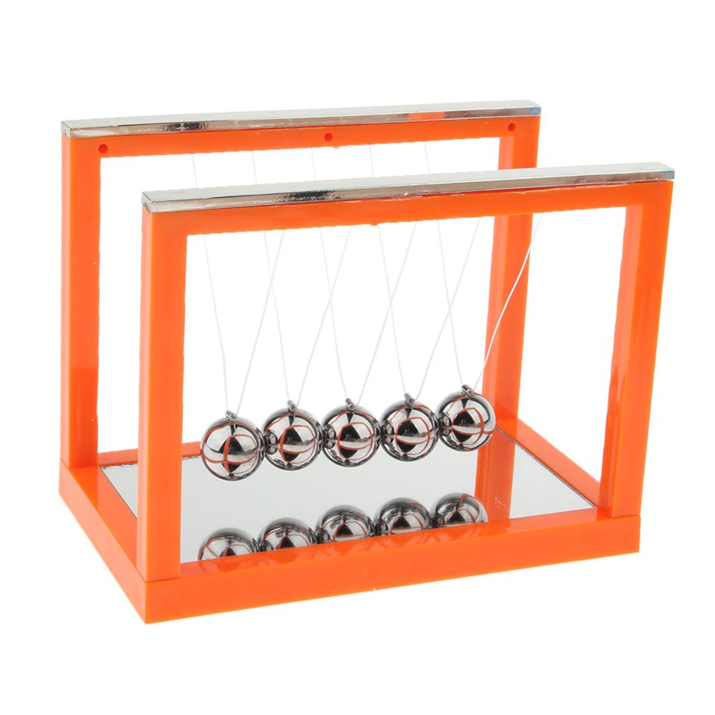 Newton's Cradle with Mirror Balance Ball Desk Toy Office Decoration orange