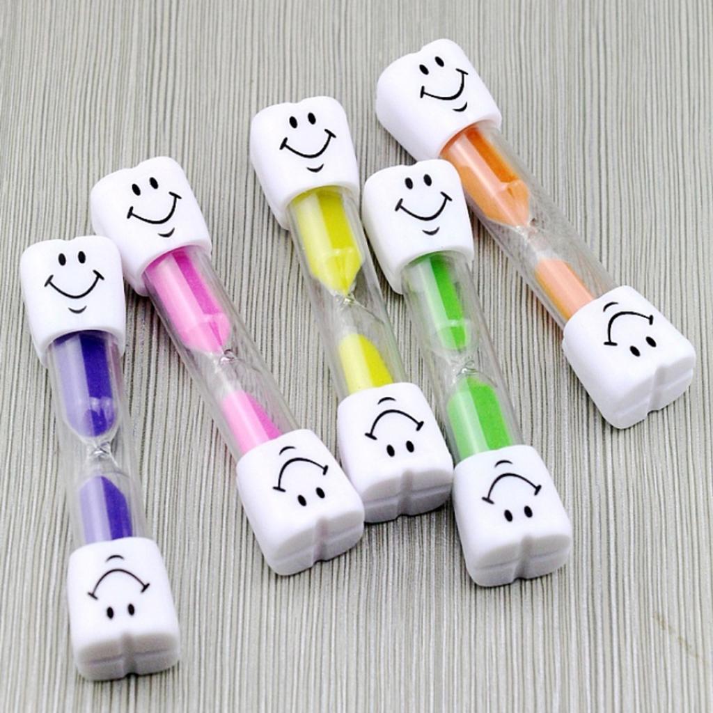 5Pieces Plastic Sand Timer Hourglass for Kid Reading Game Playing Blue