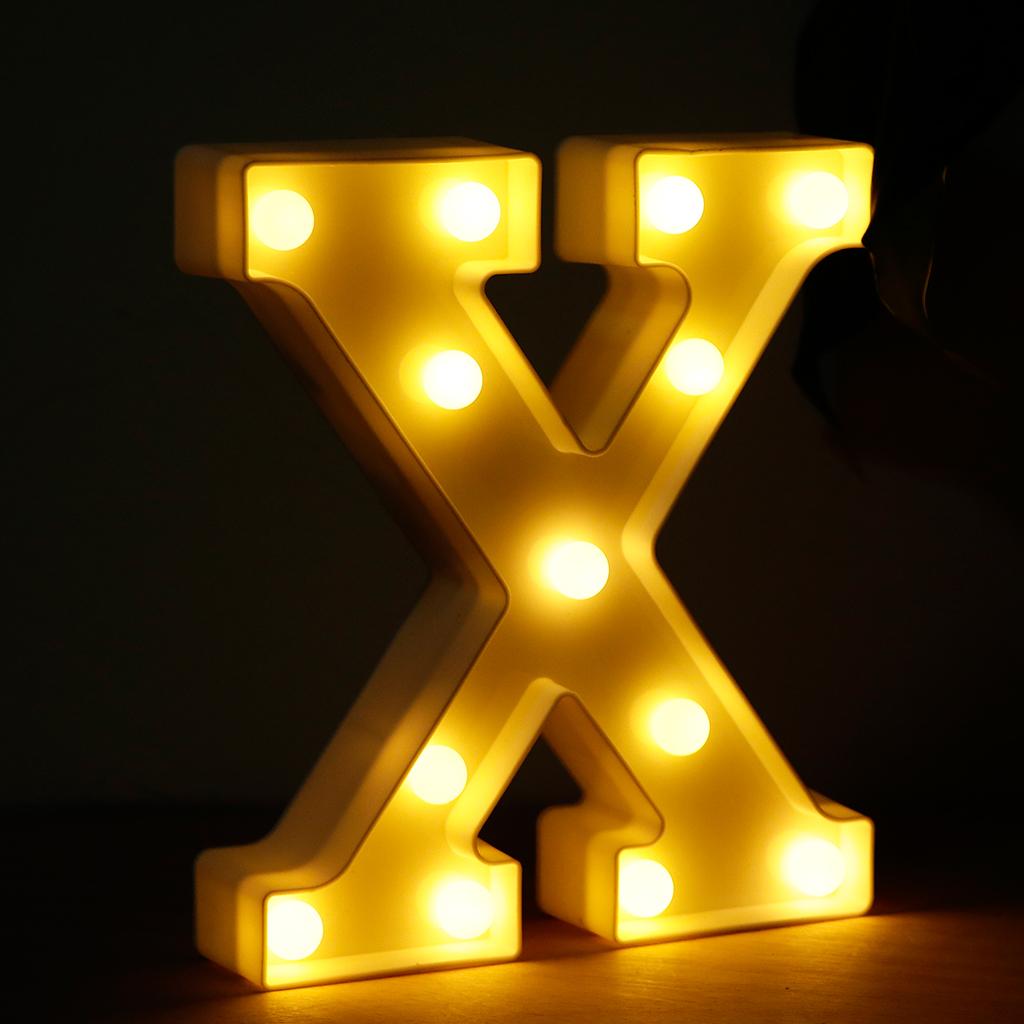 Remote Control Lightup LED Letter Alphabet Letter Festival Decorative Lamp X