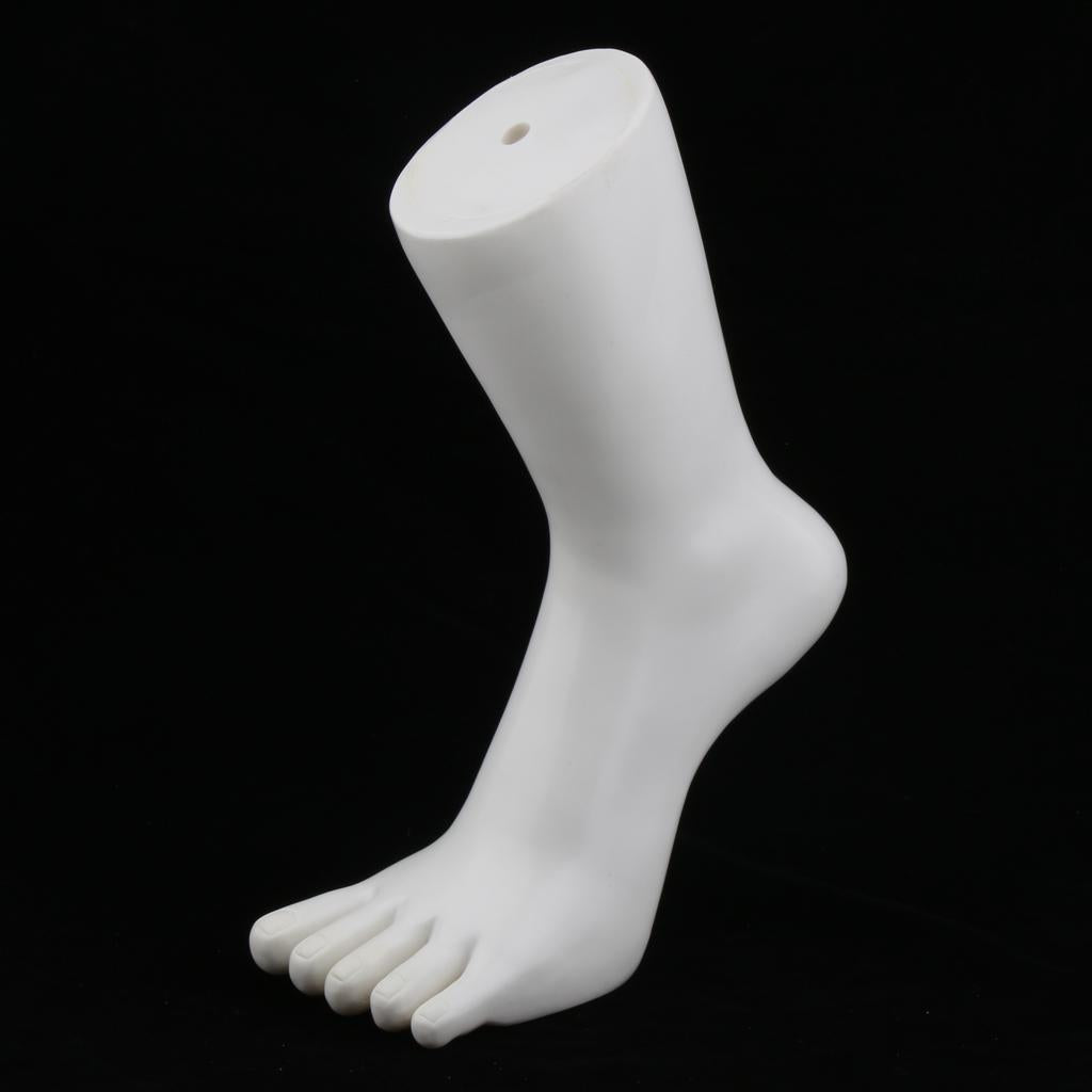 Plastic Foot Model Mannequin for Socks Shoes Anklet Display White-Left