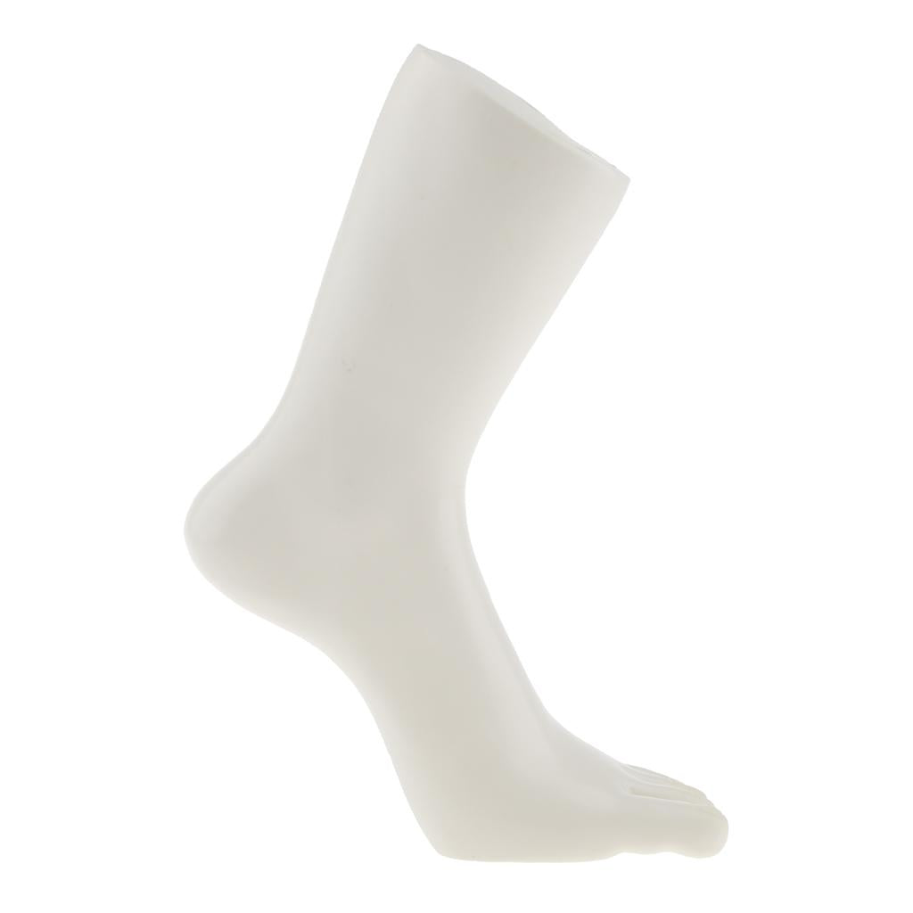 Plastic Foot Model Mannequin for Socks Shoes Anklet Display White-Left
