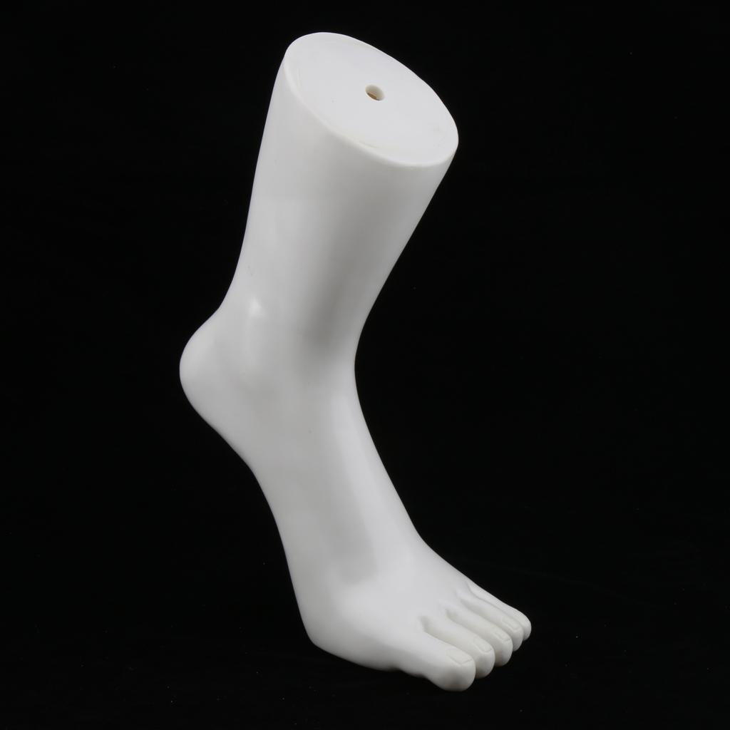 Plastic Foot Model Mannequin for Socks Shoes Anklet Display White-Left