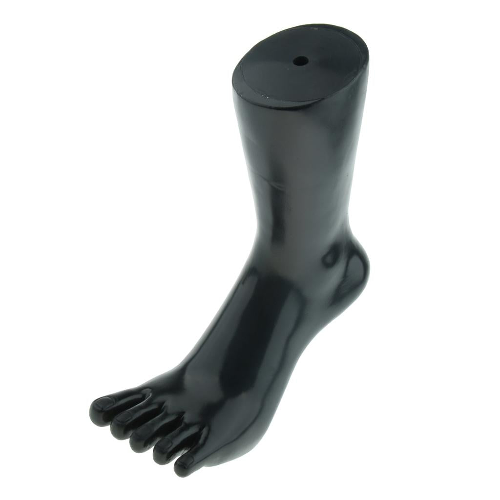 Plastic Foot Model Mannequin for Socks Shoes Anklet Display Black-Left