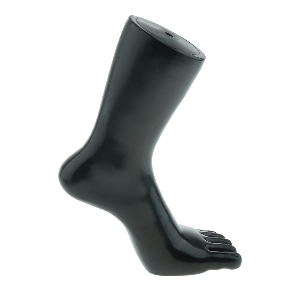 Plastic Foot Model Mannequin for Socks Shoes Anklet Display Black-Left