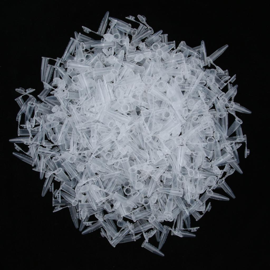 1000 Pieces 0.5ml Graduated Micro Centrifuge Test Tube Vial with Snap Cap