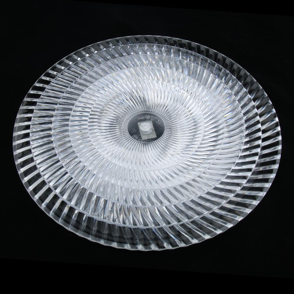 Round Clear Dish Plate Food Serving Tray Flat Acrylic Fruit Platter 25cm