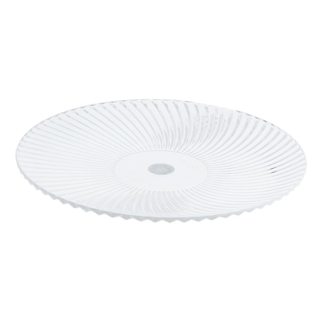 Round Clear Dish Plate Food Serving Tray Flat Acrylic Fruit Platter 15cm
