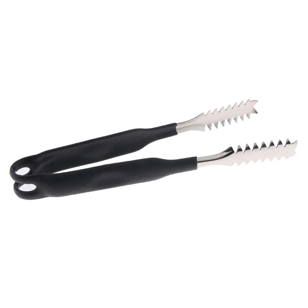 Stainless Steel Kitchen Grill Ice Tongs w/ Silicone Anti slip Handle 7 Inch