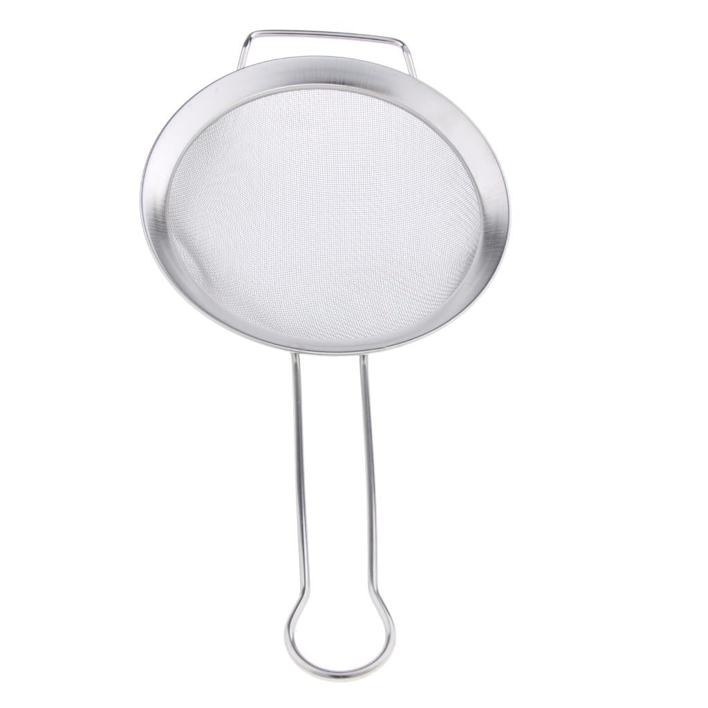 Fat Skimmer Spoon, Stainless Steel Fine Mesh Sift Strainer with Handle 15cm