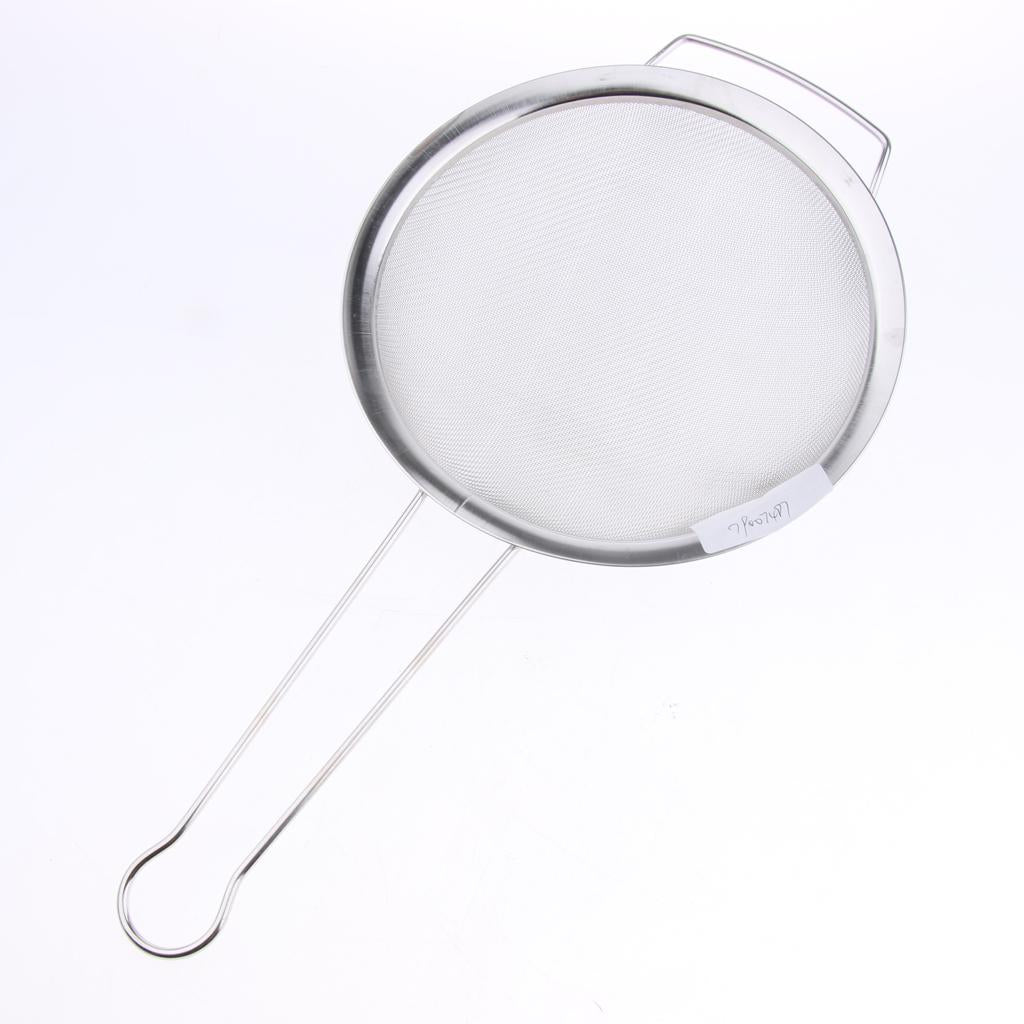 Fat Skimmer Spoon, Stainless Steel Fine Mesh Sift Strainer with Handle 20cm