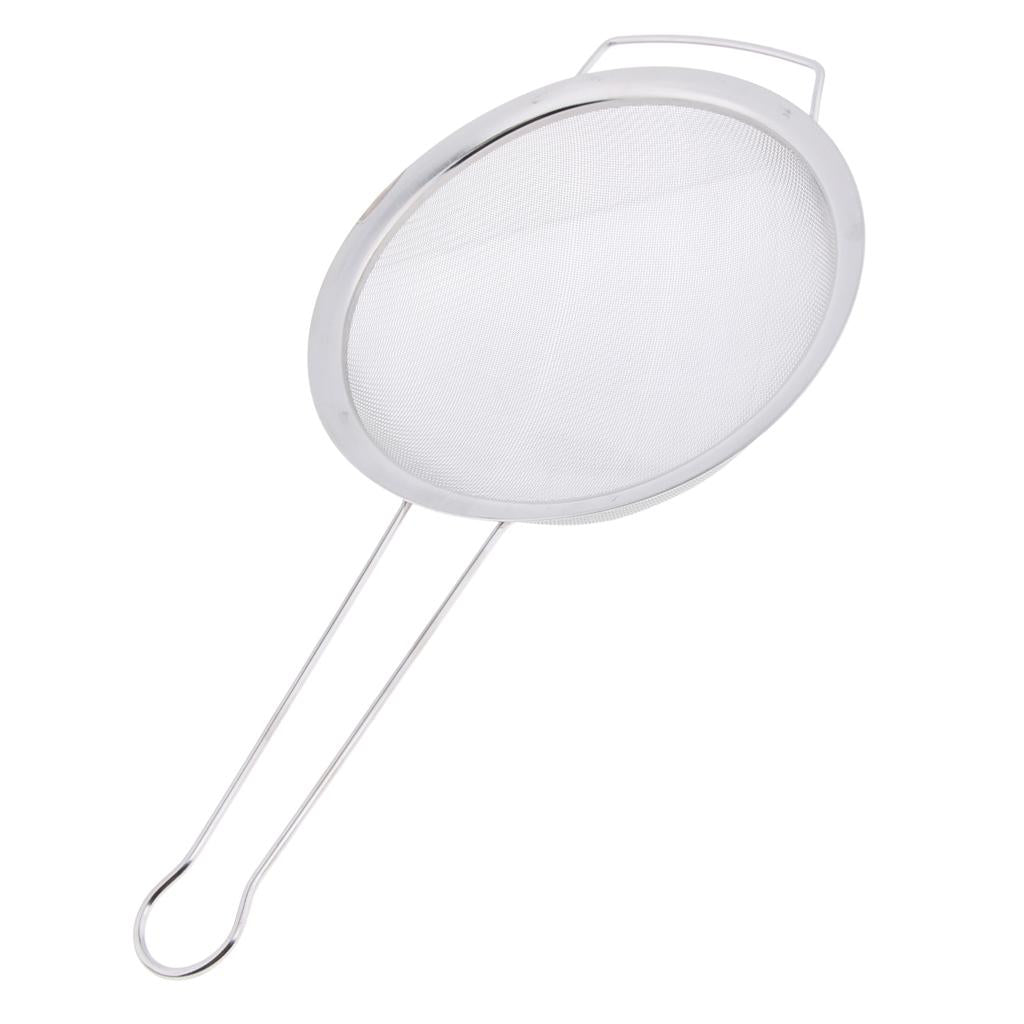 Fat Skimmer Spoon, Stainless Steel Fine Mesh Sift Strainer with Handle 20cm