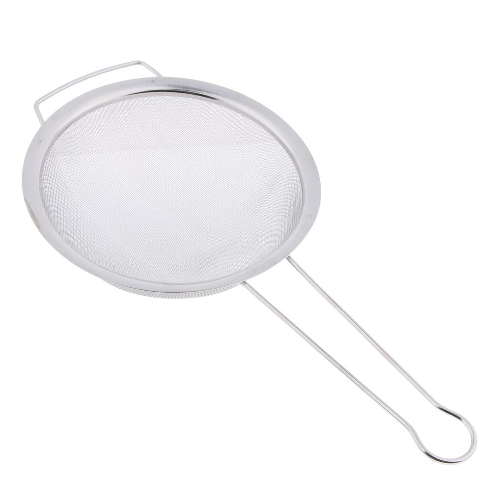 Fat Skimmer Spoon, Stainless Steel Fine Mesh Sift Strainer with Handle 20cm