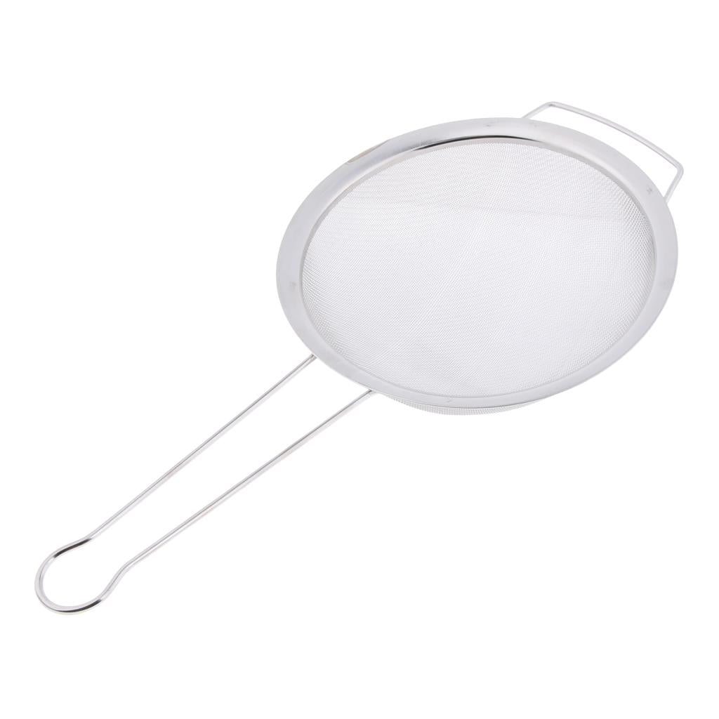 Fat Skimmer Spoon, Stainless Steel Fine Mesh Sift Strainer with Handle 20cm