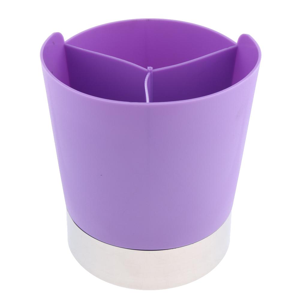 Straw Dispenser Holder 3 Compartments Plastic Straw Dispenser Purple