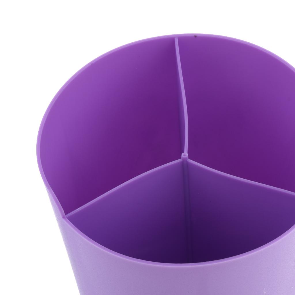 Straw Dispenser Holder 3 Compartments Plastic Straw Dispenser Purple