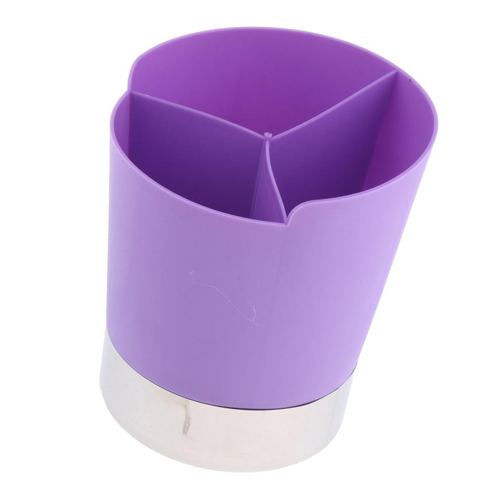 Straw Dispenser Holder 3 Compartments Plastic Straw Dispenser Purple