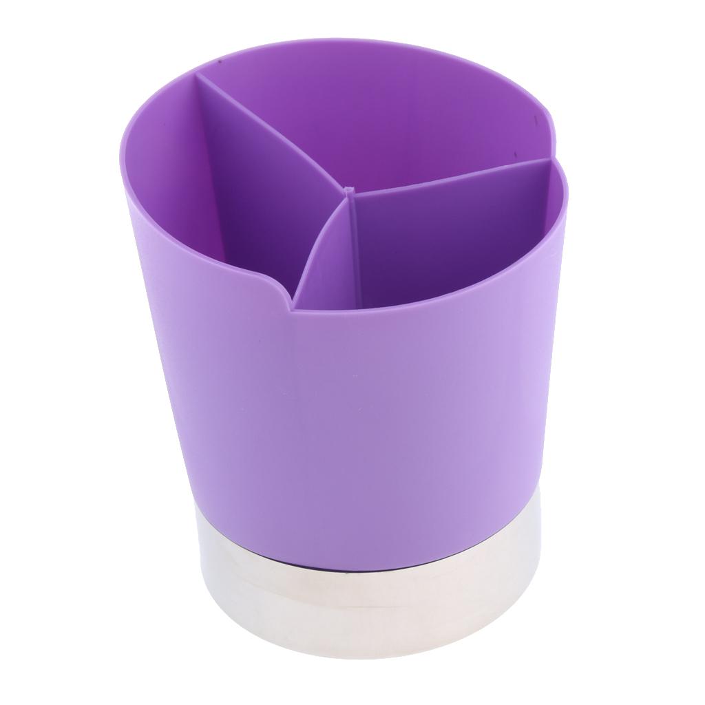 Straw Dispenser Holder 3 Compartments Plastic Straw Dispenser Purple