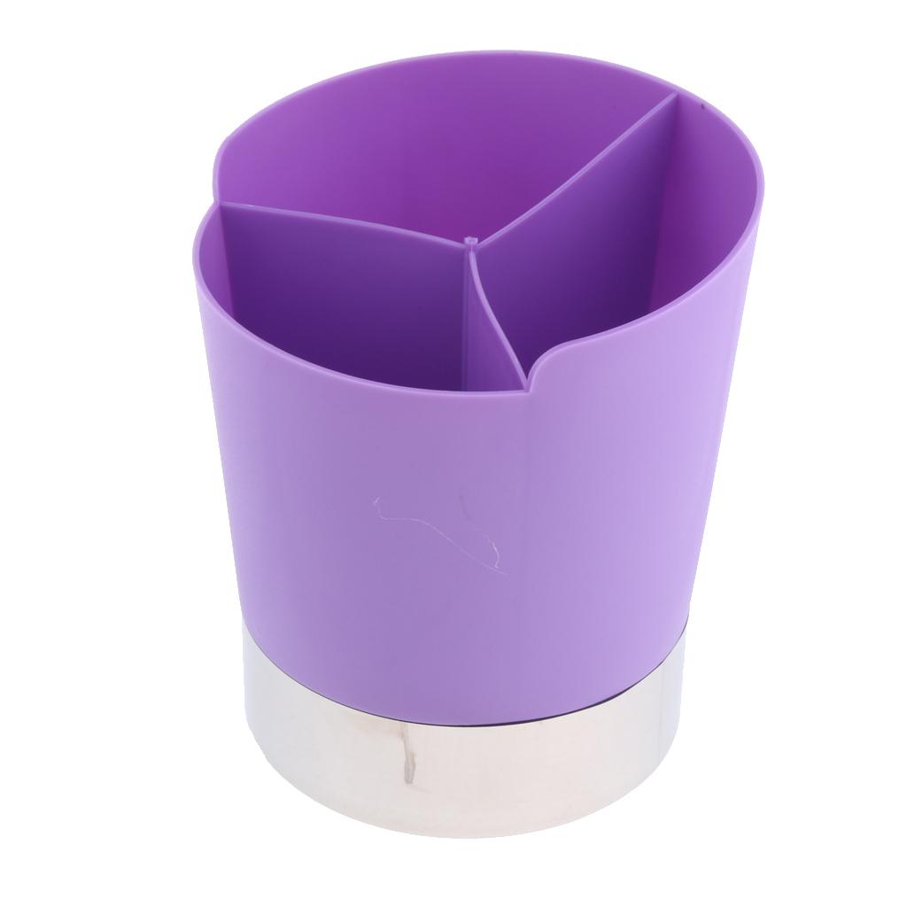 Straw Dispenser Holder 3 Compartments Plastic Straw Dispenser Purple