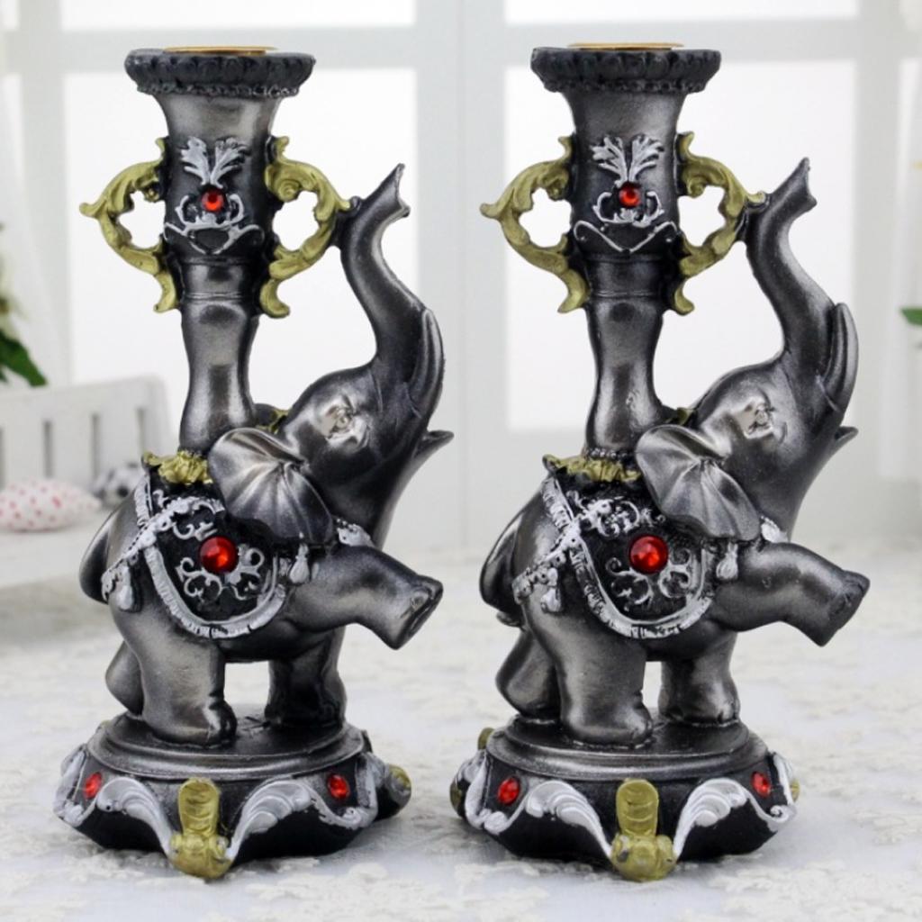 Elephant Taper Candle Holder Votive Candlestick Candelabrum Decoration Favor