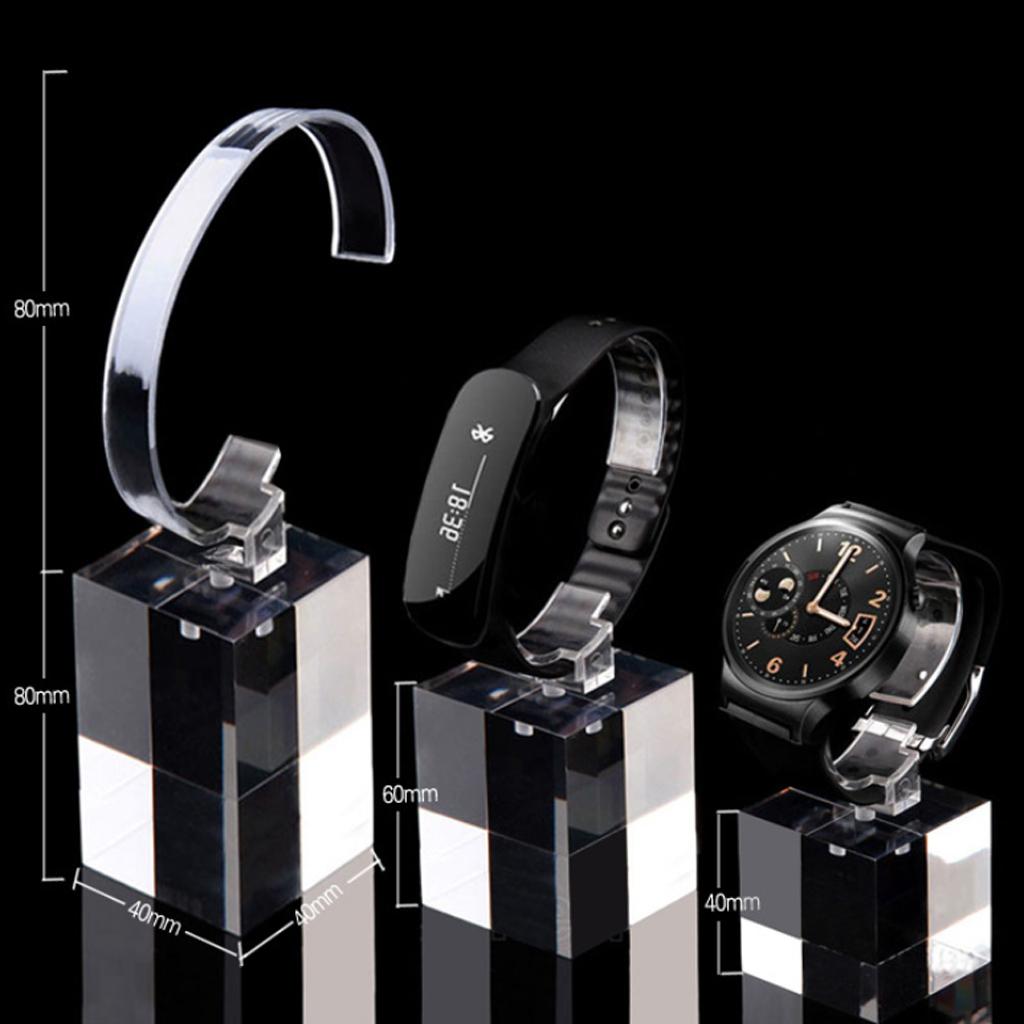 Acrylic Watch Display Stand Showcase Bracelet Display Holder 4cm Transparent