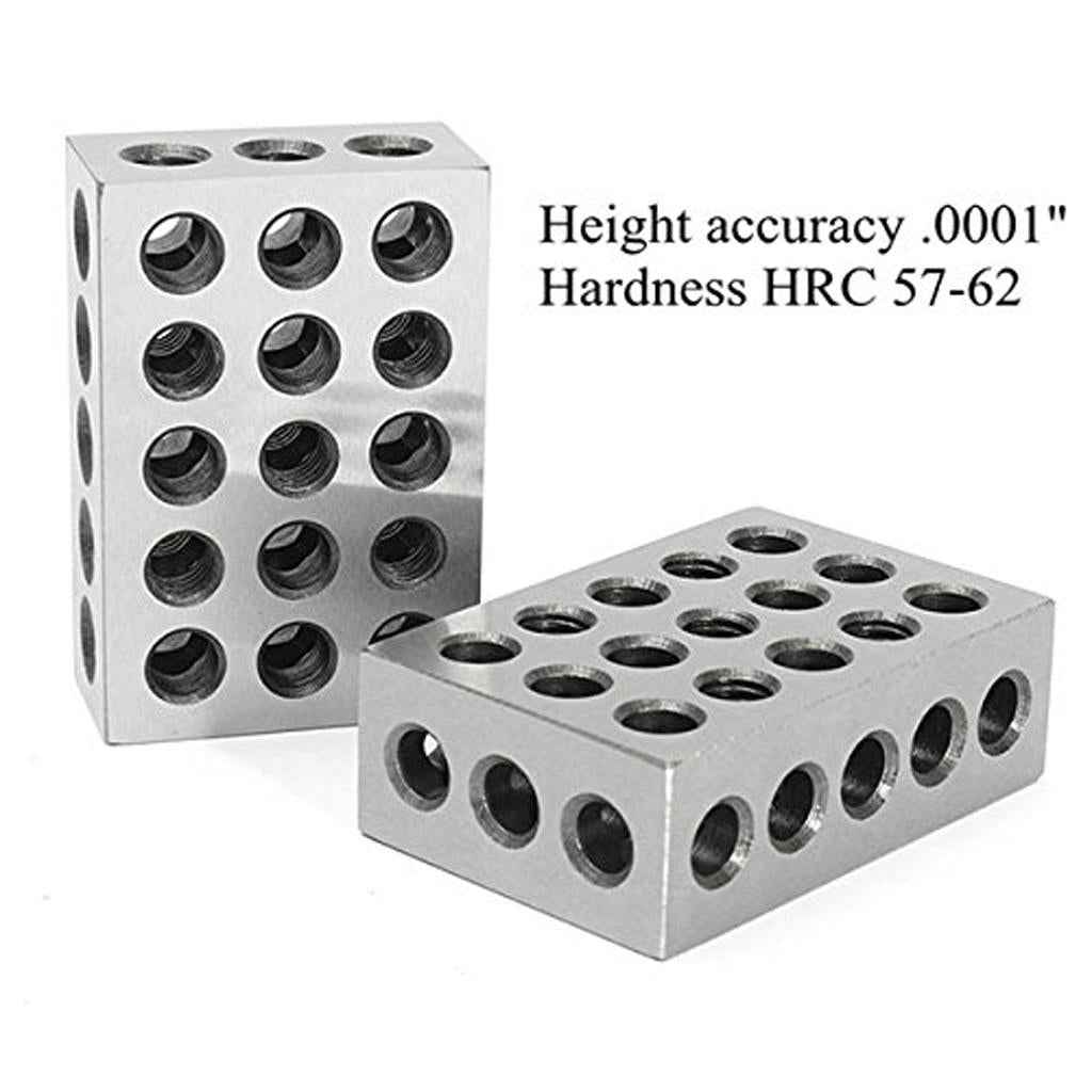 Pair 1-2-3 Block Set 0.0002 inch Precision Matched Milling Machinist 23 Holes