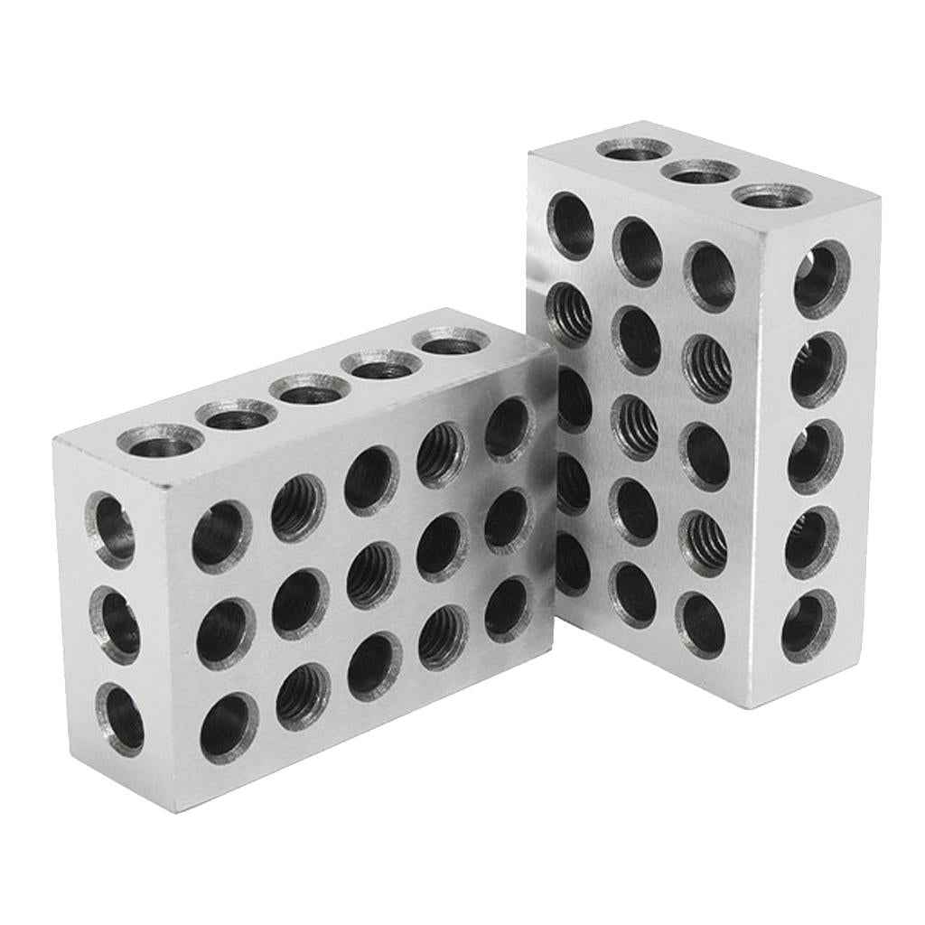 Pair 1-2-3 Block Set 0.0002 inch Precision Matched Milling Machinist 23 Holes