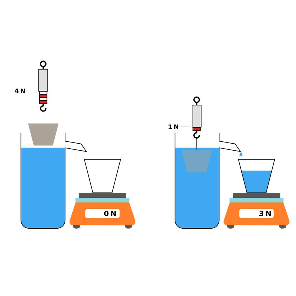 Overflow Can Plastic Beaker w/ Pour Spout Archimedes Principle Teaching Kit