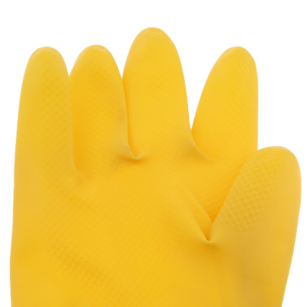 Latex Rubber Work Safety Gloves Yellow Industrial Washing Housework Gloves