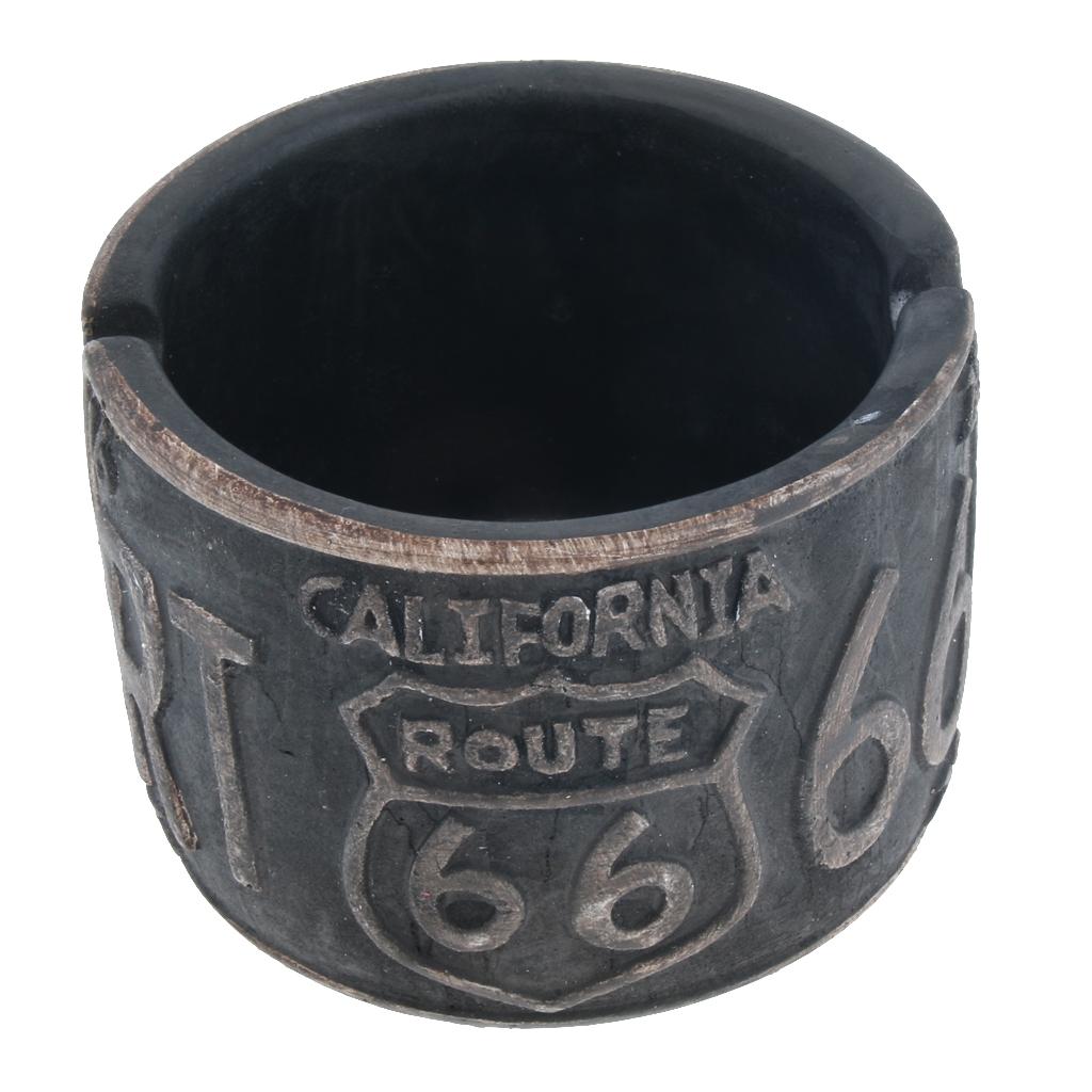 Vintage Route 66 Decor Handmade Creative Concrete Ashtray Black, Vintage style, also used as a tabletop organizer/ holder