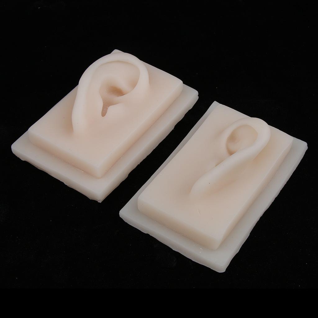 1 Pair Life-Size Silicone Human Acupuncture Ear Display Model Study