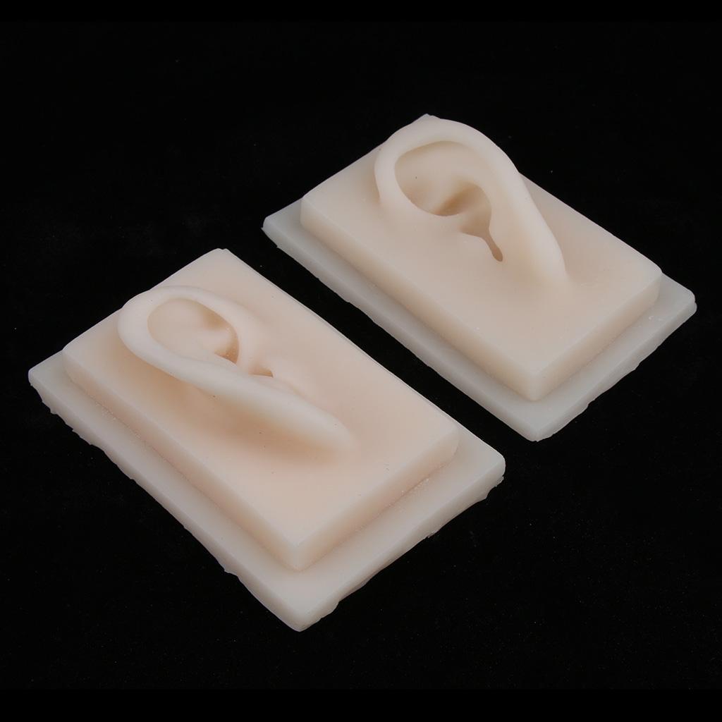 1 Pair Life-Size Silicone Human Acupuncture Ear Display Model Study