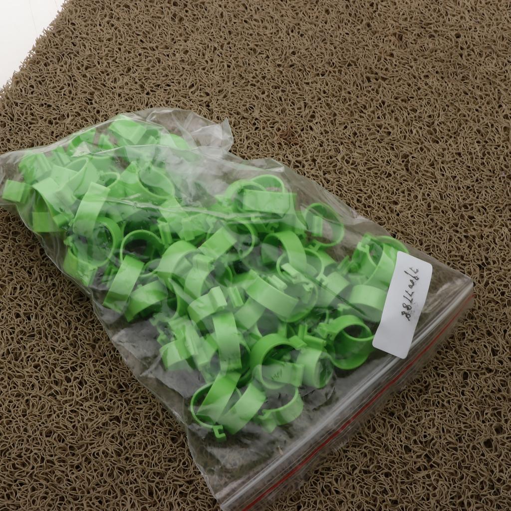 100 Pieces Chicken Poultry Leg Rings Bands Clip 1.8cm Green