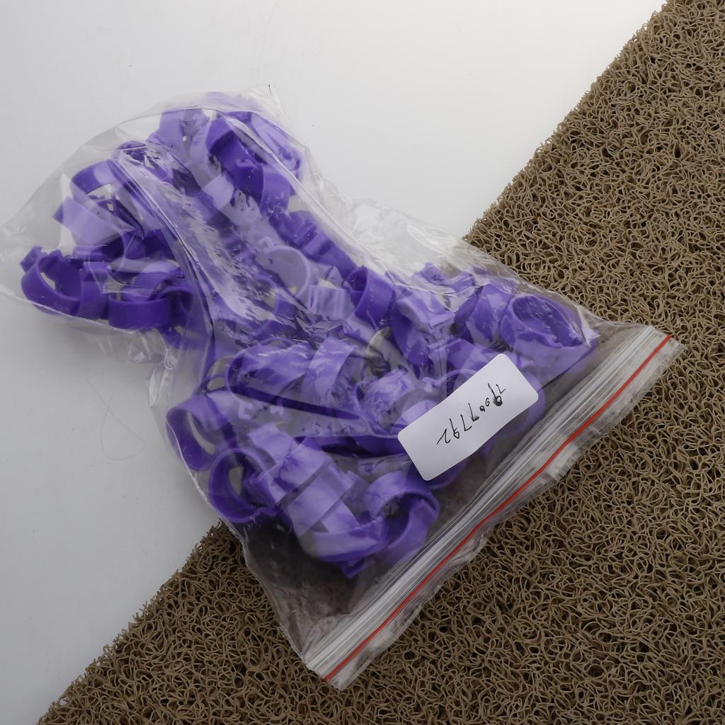 100 Pieces Chicken Poultry Leg Rings Bands Clip 1.8cm Purple