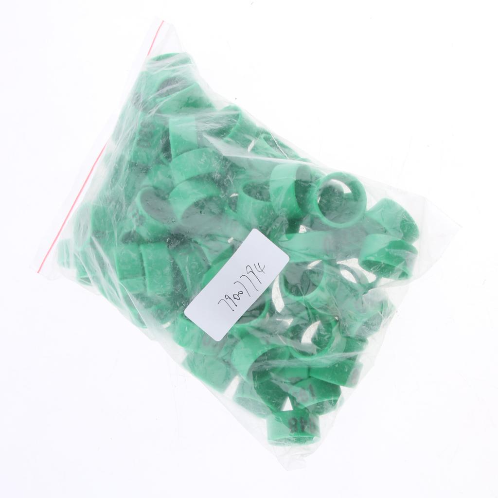 100 Pieces Chicken Poultry Leg Rings Bands Clip Numbers Green