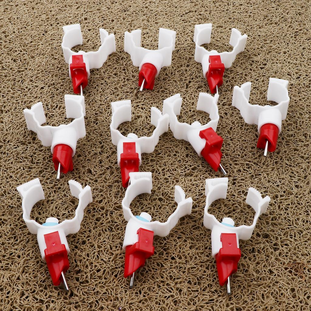 10 Pcs Poultry Duck Chicken Water Drinking Nipple Automatic Drinker Waterer