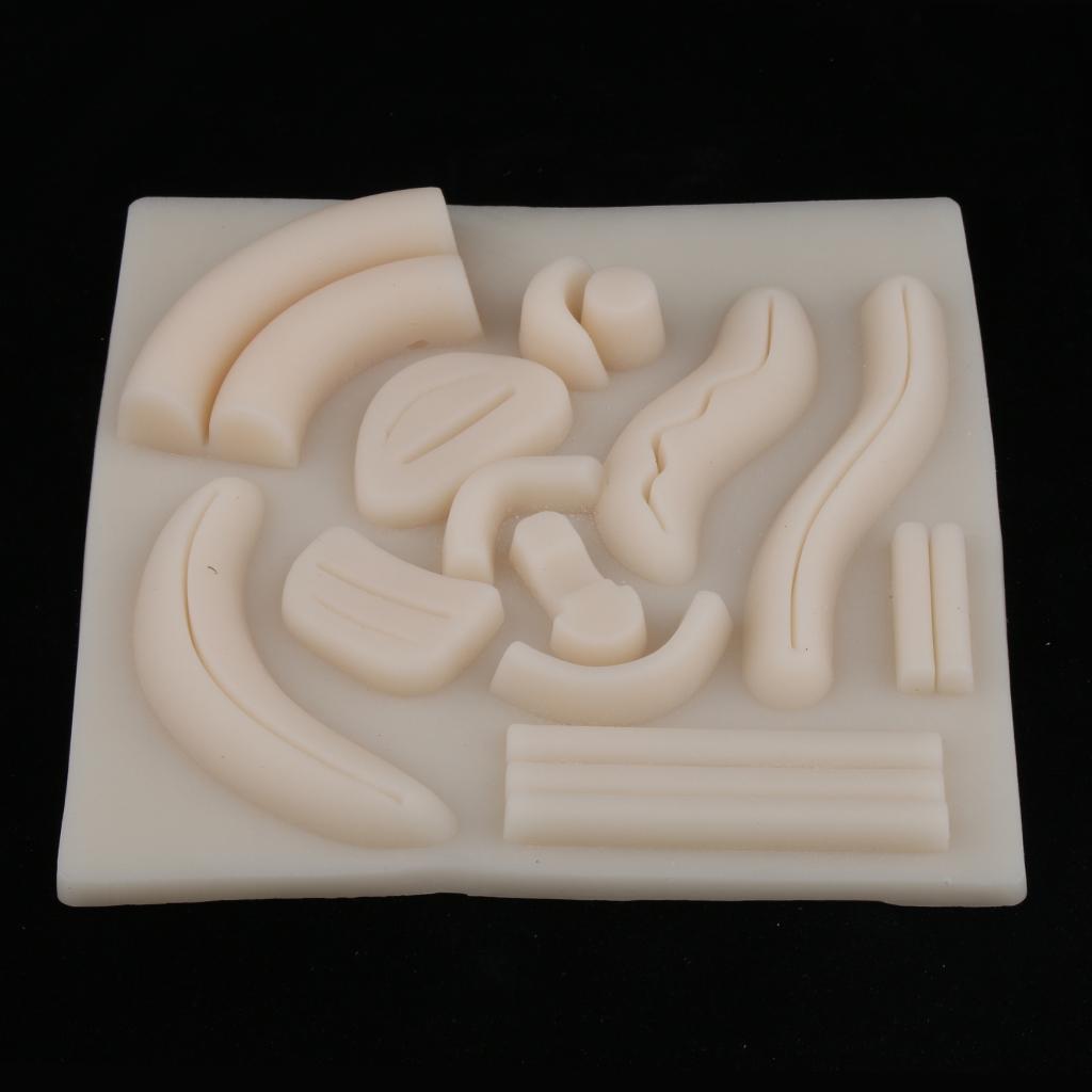 Suture Training Practice Simulation Human Skin Model Pad with Wound
