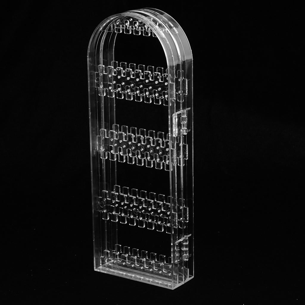 Earring Holder Folding Jewelry Rack for Ear Stud Earring Necklace 2 Transparent