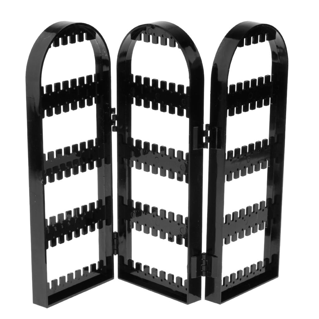 Earring Holder Folding Jewelry Rack for Ear Stud Earring Necklace 3 Black