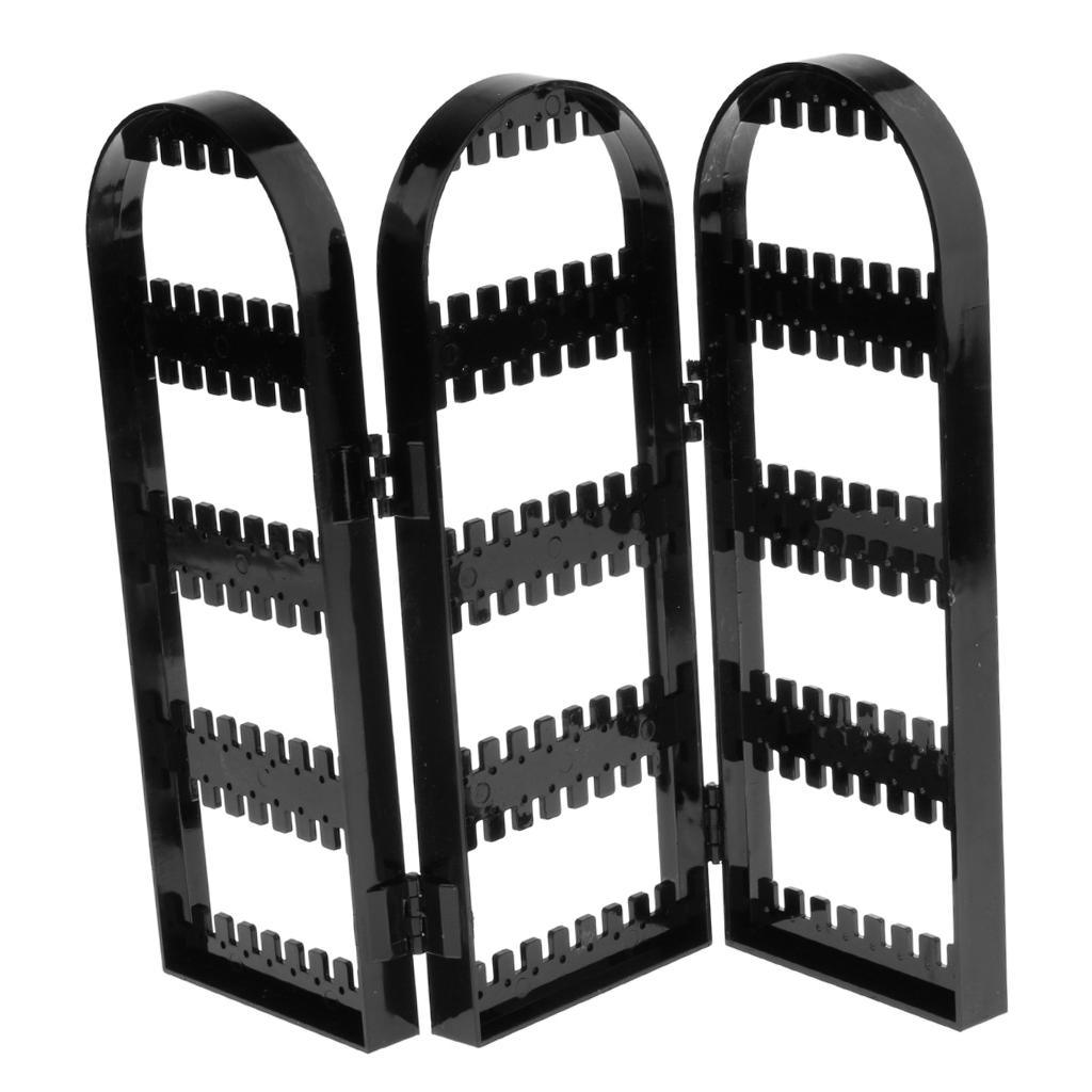 Earring Holder Folding Jewelry Rack for Ear Stud Earring Necklace 3 Black