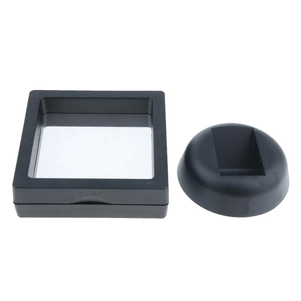 3D Floating Jewelry Display Frame Case Box Stand Rack Holder Black 7x7cm