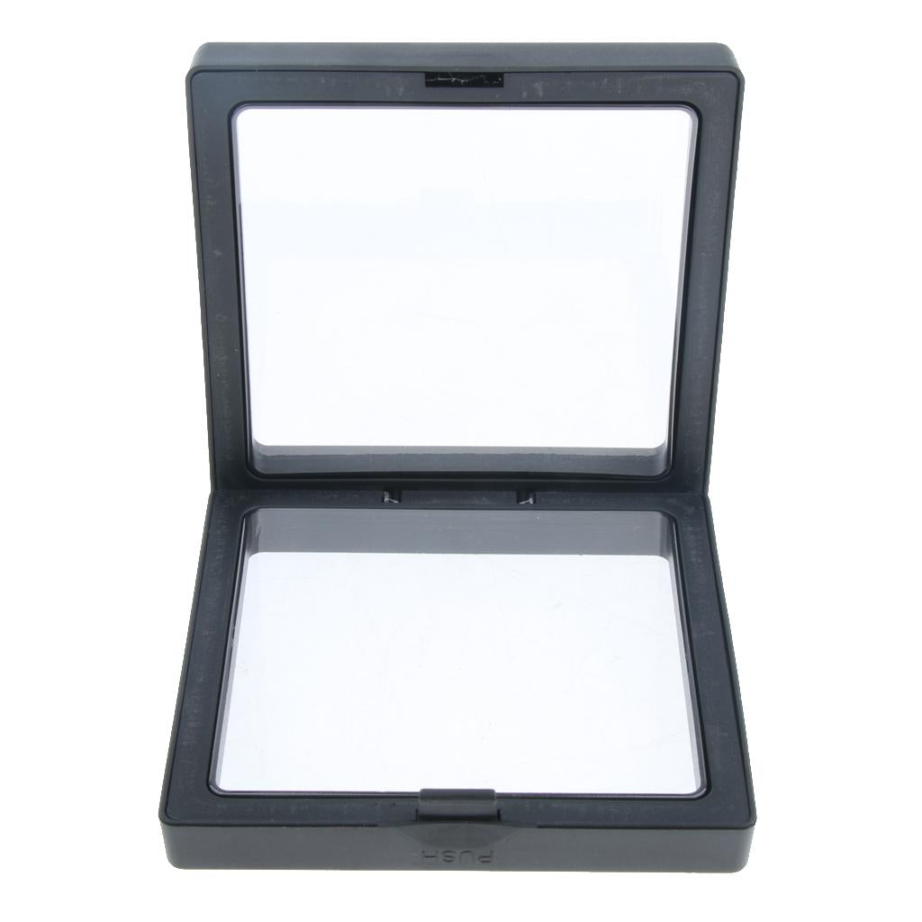 3D Floating Jewelry Display Frame Case Box Stand Rack Holder Black 8.8x8.8cm