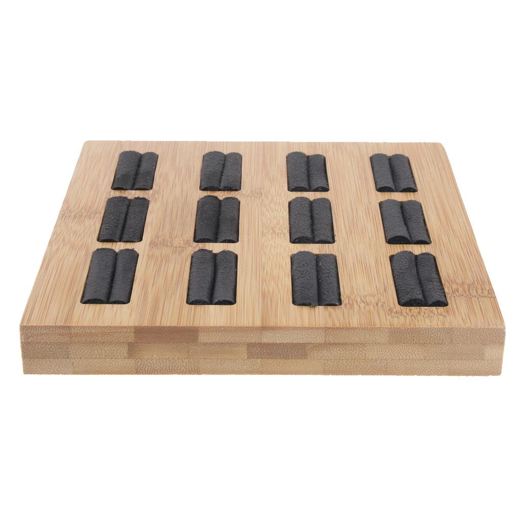 Solid Wood Ring Display Organizer Box Tray Holder Earrings Storage Case Black Velvet