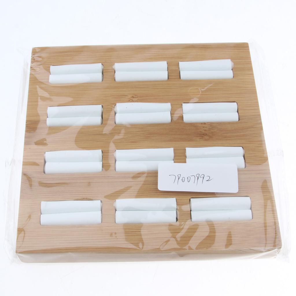 Solid Wood Ring Display Organizer Box Tray Holder Earrings Storage Case White Leather