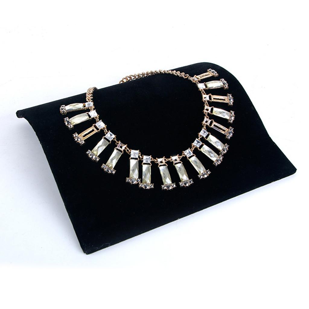 Velvet Necklace Chain Bracelet Jewelry Display Trays Holder Organizer Black